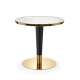 Bord MORATA Ø80 cm - hvit marmor - sort ben - gull detaljer