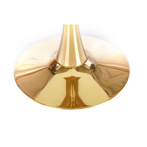 Bord MORATA Ø90 cm - hvit marmor - gull ben