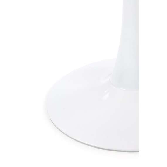 Bord DENVER Ø80 cm - hvit marmor - hvit bein