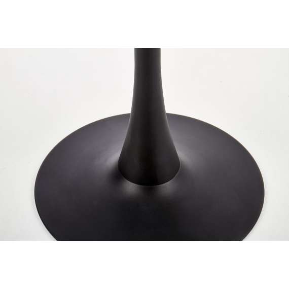 Bord AMBROSIA Ø90 cm - hvit marmor imitasjon - svart bein