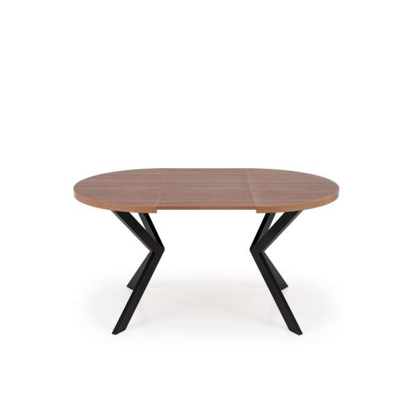 Spisebord PERONI Ø100-250 cm - valnøtt - svart bein