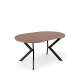 Spisebord PERONI Ø100-250 cm - valnøtt - svart bein
