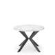 Spisebord PERONI Ø100-250 cm - imitasjon marmor - svart bein
