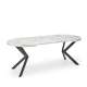 Spisebord PERONI Ø100-250 cm - imitasjon marmor - svart bein