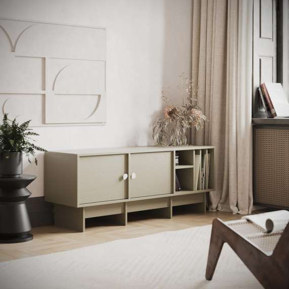 Tv-benk Kabe KTV2SW 125-180x60 cm - flere farger - 2 skuffer