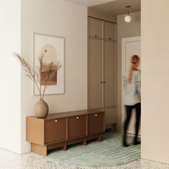 Skoskap Kabe KSB03 125-180x60 cm - flere farger - 3 dører