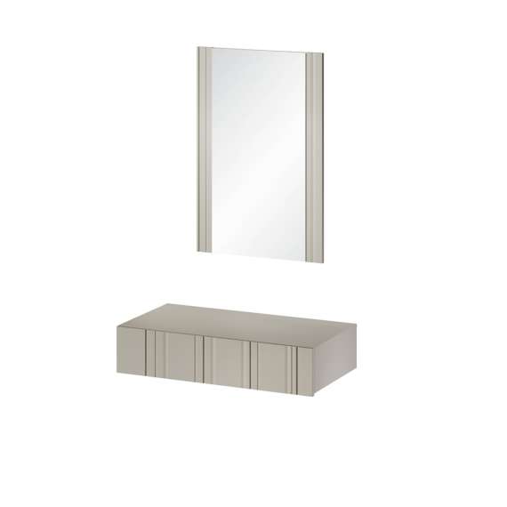 Vegghengt sminkebord med speil ISLA - 80x40 cm - beige - 1 skuff