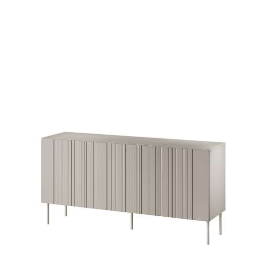 Skjenk ISLA - 150x75 cm - beige - 3 dører - metall bein