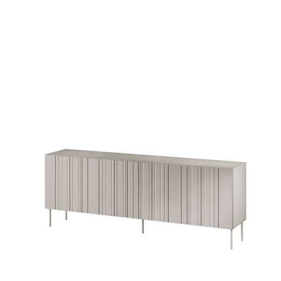 Skjenk ISLA - 200x75 cm - beige - 4 dører - metall bein