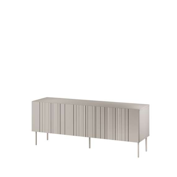 Tv-benk ISLA - 150x60 cm - beige - 3 dører - metall bein
