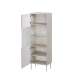 Vitrineskap ISLA - 60x180 cm - beige - 1 dør - metall bein