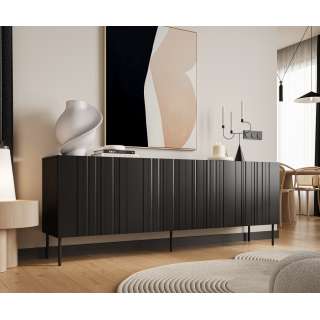 Skjenk ISLA - 200x75 cm - beige - 4 dører - metall bein