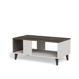 Sofabord RANDOM - 90x50 cm - valnøtt - cashmere - tre bein
