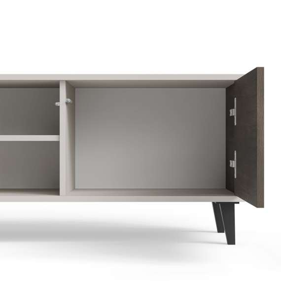 Tv-benk RANDOM - 150x47 cm - valnøtt - cashmere - tre bein