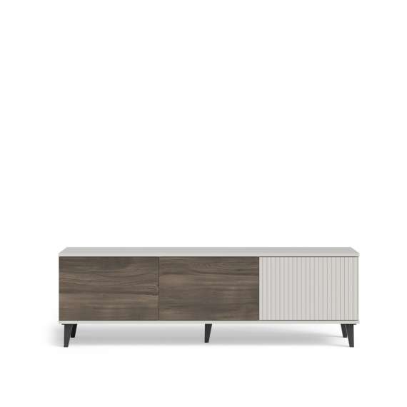 Tv-benk RANDOM - 150x47 cm - valnøtt - cashmere - tre bein