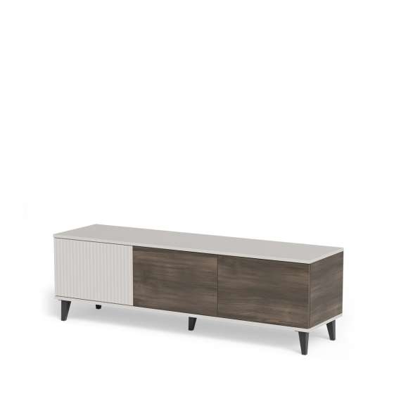 Tv-benk RANDOM - 150x47 cm - valnøtt - cashmere - tre bein