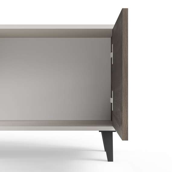 Tv-benk RANDOM - 180x47 cm - valnøtt - cashmere - tre bein