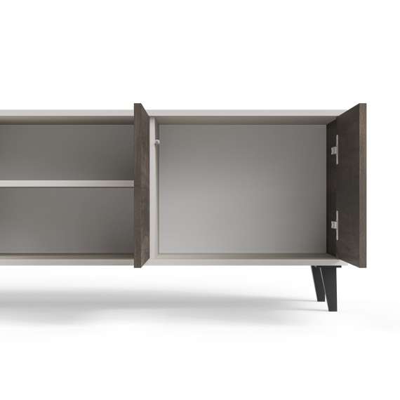 Tv-benk RANDOM - 200x47 cm - valnøtt - cashmere - tre bein