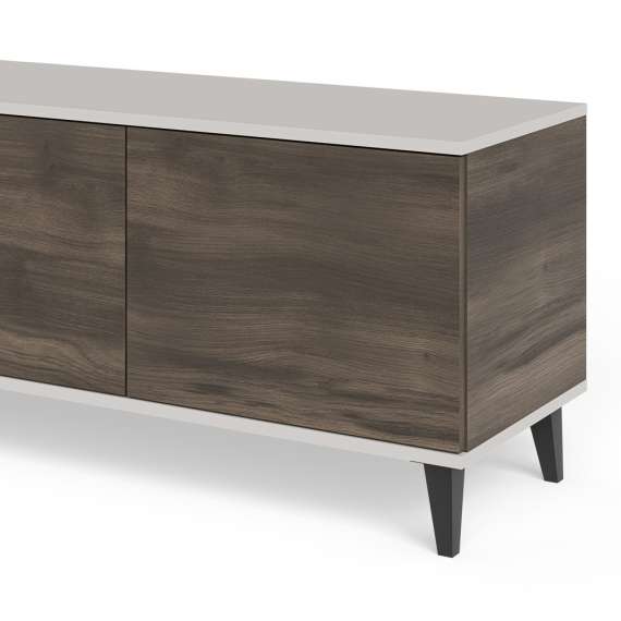 Tv-benk RANDOM - 200x47 cm - valnøtt - cashmere - tre bein
