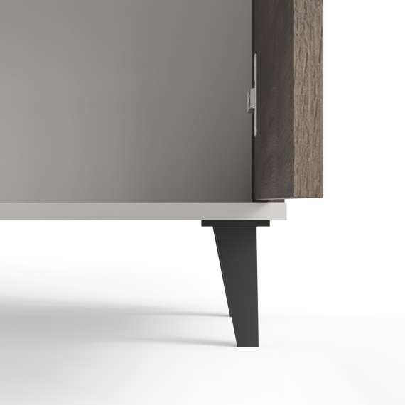 Skjenk RANDOM - 160x82 cm - 3 dører - valnøtt - cashmere - tre bein