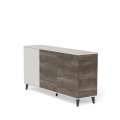 Skjenk RANDOM - 160x82 cm - 3 dører - valnøtt - cashmere - tre bein