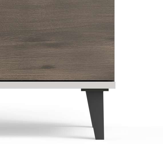 Skjenk RANDOM - 160x82 cm - 3 dører - valnøtt - cashmere - tre bein