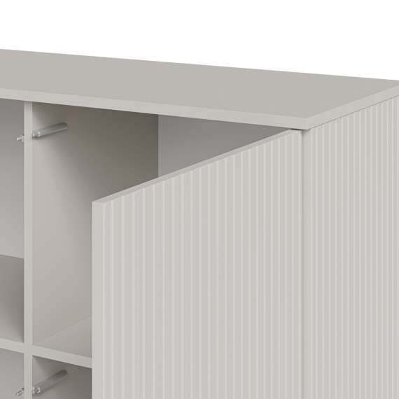 Skjenk RANDOM - 100x95 cm - 2 dører - valnøtt - cashmere - tre bein