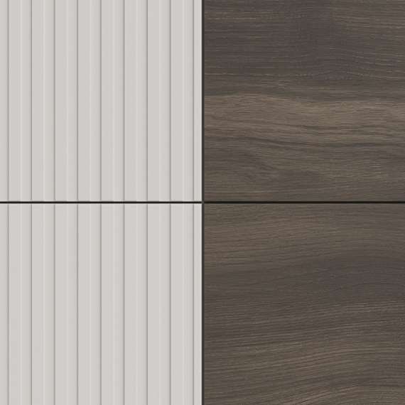 Skjenk RANDOM - 100x95 cm - 2 dører - valnøtt - cashmere - tre bein