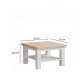 Sofabord PONTY - 70x70 cm - hvit matt - eik riva