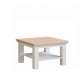 Sofabord PONTY - 70x70 cm - hvit matt - eik riva