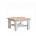 Sofabord PONTY - 70x70 cm - hvit matt - eik riva