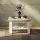 Sofabord PONTY - 70x70 cm - hvit matt - eik riva