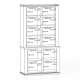Vitrineskap PONTY - 109x202 cm - 4 dører - hvit matt - eik riva