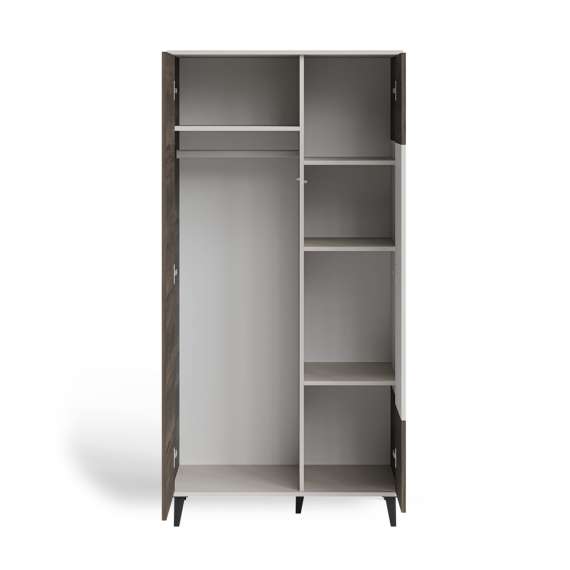 Garderobeskap RANDOM - 90x182 cm - valnøtt - cashmere - tre bein