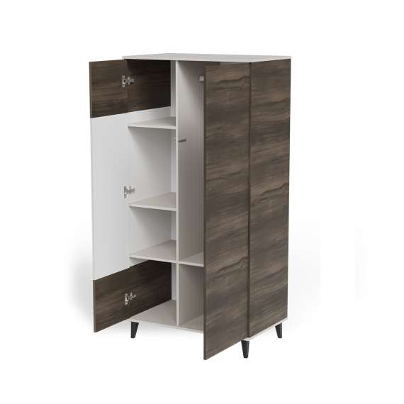 Garderobeskap RANDOM - 90x182 cm - valnøtt - cashmere - tre bein