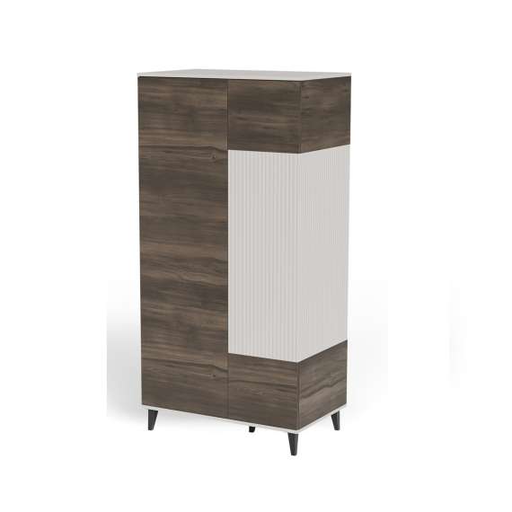 Garderobeskap RANDOM - 90x182 cm - valnøtt - cashmere - tre bein