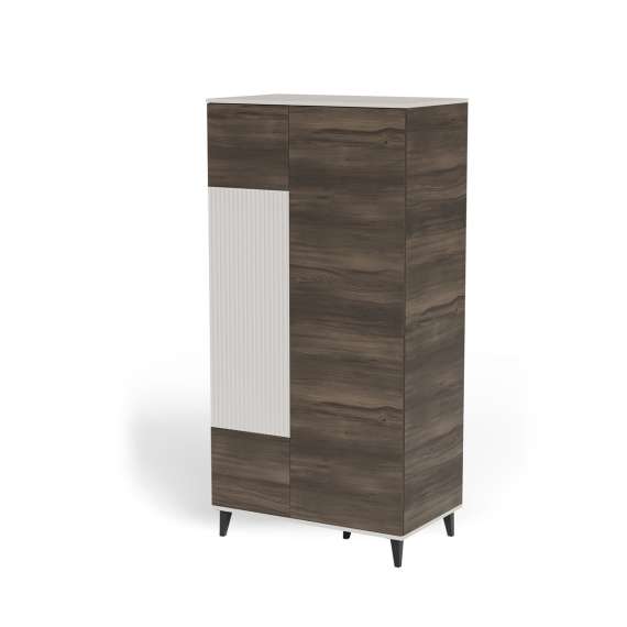 Garderobeskap RANDOM - 90x182 cm - valnøtt - cashmere - tre bein