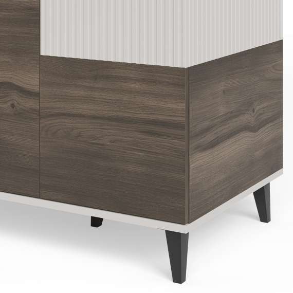 Garderobeskap RANDOM - 90x182 cm - valnøtt - cashmere - tre bein