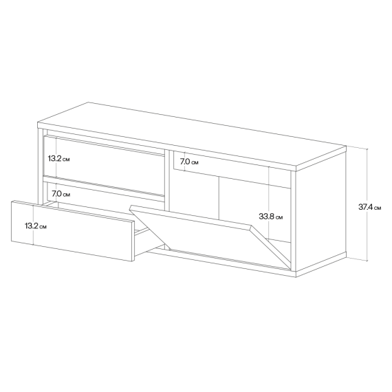 Tv-benk Ubbe WTV1S 100-145x37 cm - veggmontert - velg bredde og farge selv