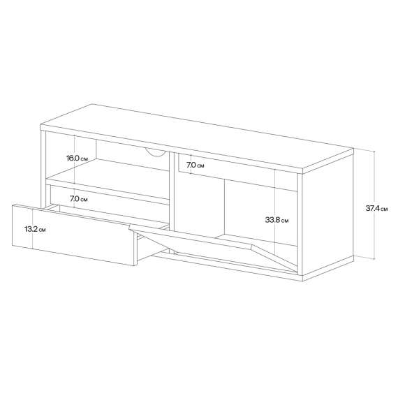 Tv-benk Ubbe WTV1 100-145x37 cm - veggmontert - velg bredde og farge selv