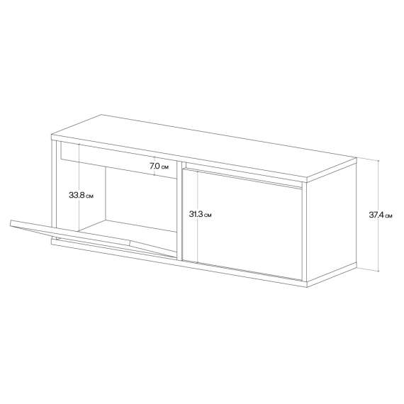 Tv-benk Ubbe WTV1K 100-145x37 cm - veggmontert - velg bredde og farge selv