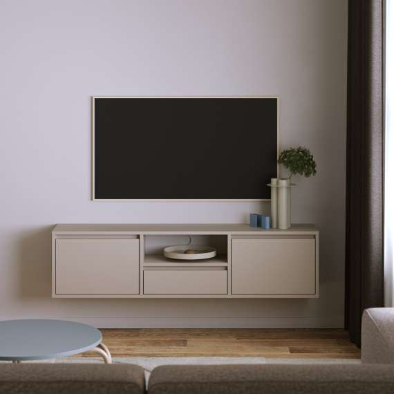 Tv-benk Ubbe WTV4 150-180x37 cm - vegghengt - 2 dører og skuff