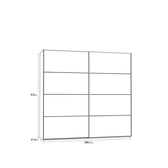 Garderobeskap RICCIANO 220x210 - mørk betong + stav eik
