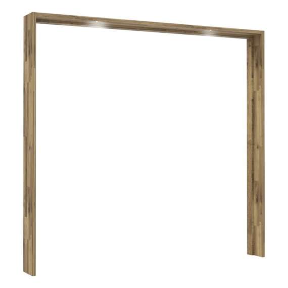 Garderobeskap RICCIANO 220x210 - mørk betong + stav eik