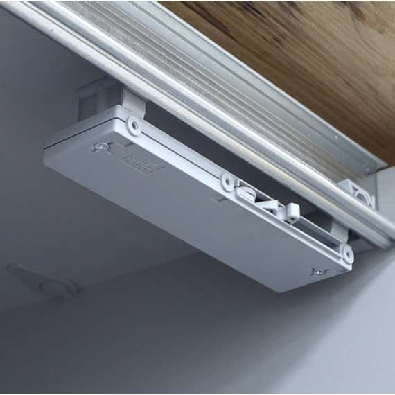 Garderobeskap RICCIANO 270x210 - mørk betong + stav eik