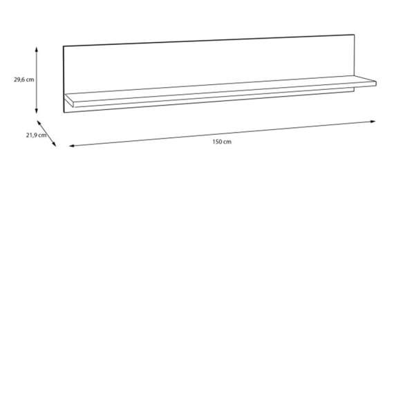 Hylle COMO 150x30 cm - secret grå - eik mauvella