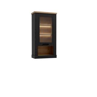 Vitrineskap DURO 71x136 cm - vegghengt - eik cabezone - eik riviera