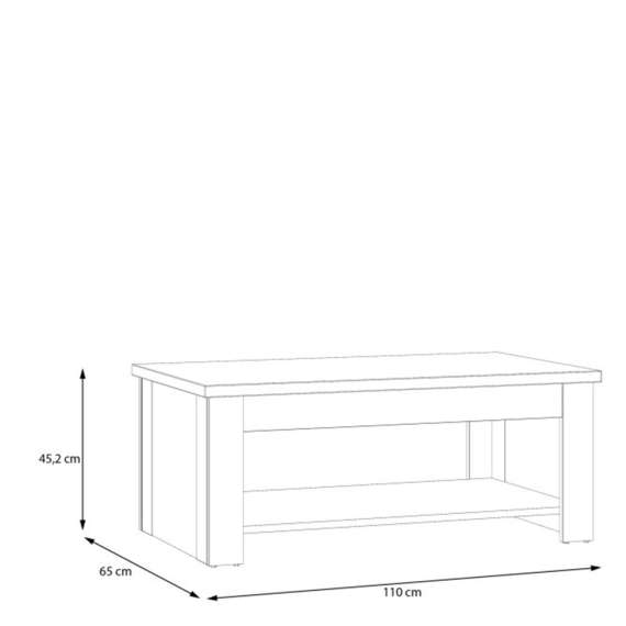 Sofabord DURO 110x65 cm - oppbevaringsplas - eik cabezone - eik riviera