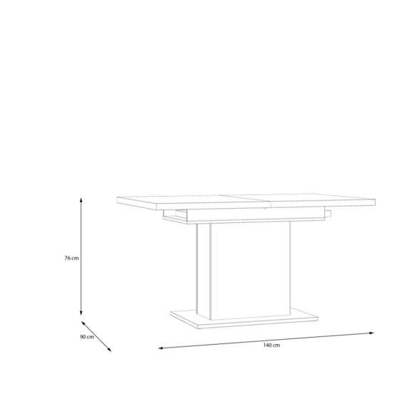 Spisebord DURO 140-180 cm - eik cabezone - eik riviera -uttrekkbart