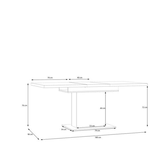 Spisebord DURO 140-180 cm - eik cabezone - eik riviera -uttrekkbart